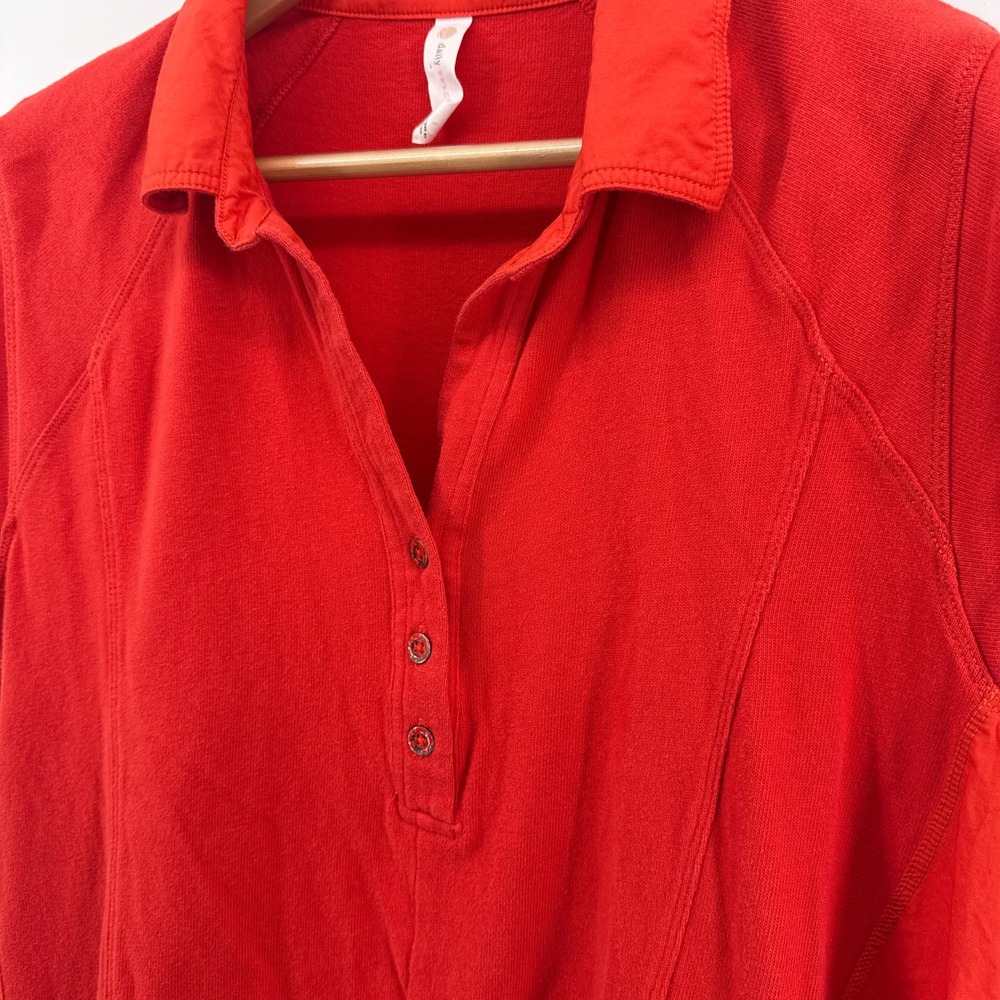 Daily Practice Anthropologie Red Tiered Polo Mini Dress Small EUC Mixed Media - Picture 5 of 11